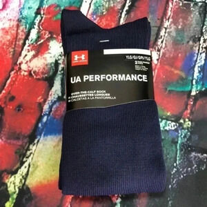 Under Armour brand UA performance 2 pack over the calf socks‎ navy